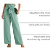 image:imageIWOLLENCE Women High Waist Palazzo Pants Adjustable Knot Ankle Wide Leg Trousers Pockets Beach Vacation Lounge Office06 Mint Green