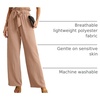 image:imageIWOLLENCE Women High Waist Palazzo Pants Adjustable Knot Ankle Wide Leg Trousers Pockets Beach Vacation Lounge Office07 Khaki