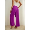 image:imageIWOLLENCE Women High Waist Palazzo Pants Adjustable Knot Ankle Wide Leg Trousers Pockets Beach Vacation Lounge Office08 Dragon Fruit Red