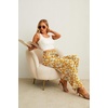 image:imageIWOLLENCE Women High Waist Palazzo Pants Adjustable Knot Ankle Wide Leg Trousers Pockets Beach Vacation Lounge Office09 Yellow White Flower