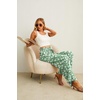 image:imageIWOLLENCE Women High Waist Palazzo Pants Adjustable Knot Ankle Wide Leg Trousers Pockets Beach Vacation Lounge Office10 Green White Flower
