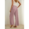 image:imageIWOLLENCE Women High Waist Palazzo Pants Adjustable Knot Ankle Wide Leg Trousers Pockets Beach Vacation Lounge Office11 Gray Pink Stripe