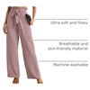 image:imageIWOLLENCE Women High Waist Palazzo Pants Adjustable Knot Ankle Wide Leg Trousers Pockets Beach Vacation Lounge Office11 Gray Pink Stripe