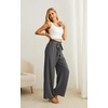 image:imageIWOLLENCE Women High Waist Palazzo Pants Adjustable Knot Ankle Wide Leg Trousers Pockets Beach Vacation Lounge Office15 Smoky Gray