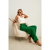 image:imageIWOLLENCE Women High Waist Palazzo Pants Adjustable Knot Ankle Wide Leg Trousers Pockets Beach Vacation Lounge Office16 Dark Green
