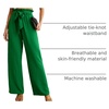 image:imageIWOLLENCE Women High Waist Palazzo Pants Adjustable Knot Ankle Wide Leg Trousers Pockets Beach Vacation Lounge Office16 Dark Green