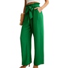 image:imageIWOLLENCE Women High Waist Palazzo Pants Adjustable Knot Ankle Wide Leg Trousers Pockets Beach Vacation Lounge Office16 Dark Green