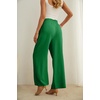 image:imageIWOLLENCE Women High Waist Palazzo Pants Adjustable Knot Ankle Wide Leg Trousers Pockets Beach Vacation Lounge Office16 Dark Green