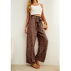 image:imageIWOLLENCE Women High Waist Palazzo Pants Adjustable Knot Ankle Wide Leg Trousers Pockets Beach Vacation Lounge Office17 Fp Ld Coffee