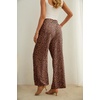 image:imageIWOLLENCE Women High Waist Palazzo Pants Adjustable Knot Ankle Wide Leg Trousers Pockets Beach Vacation Lounge Office17 Fp Ld Coffee