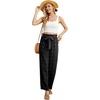 image:imageIWOLLENCE Women High Waist Palazzo Pants Adjustable Knot Ankle Wide Leg Trousers Pockets Beach Vacation Lounge Office21 Th Black