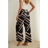 image:imageIWOLLENCE Women High Waist Palazzo Pants Adjustable Knot Ankle Wide Leg Trousers Pockets Beach Vacation Lounge Office27 Black Rectangle