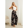 image:imageIWOLLENCE Women High Waist Palazzo Pants Adjustable Knot Ankle Wide Leg Trousers Pockets Beach Vacation Lounge Office27 Black Rectangle