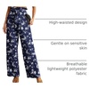 image:imageIWOLLENCE Women High Waist Palazzo Pants Adjustable Knot Ankle Wide Leg Trousers Pockets Beach Vacation Lounge Office28 Navy Flower