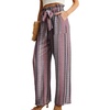 image:imageIWOLLENCE Women High Waist Palazzo Pants Adjustable Knot Ankle Wide Leg Trousers Pockets Beach Vacation Lounge Office29 Bohemia Rhomboid
