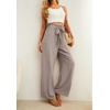 image:imageIWOLLENCE Women High Waist Palazzo Pants Adjustable Knot Ankle Wide Leg Trousers Pockets Beach Vacation Lounge Office29 Light Khaki
