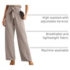 image:imageIWOLLENCE Women High Waist Palazzo Pants Adjustable Knot Ankle Wide Leg Trousers Pockets Beach Vacation Lounge Office29 Light Khaki