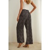 image:imageIWOLLENCE Women High Waist Palazzo Pants Adjustable Knot Ankle Wide Leg Trousers Pockets Beach Vacation Lounge Office31 Black Khaki Stripe