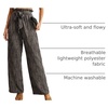 image:imageIWOLLENCE Women High Waist Palazzo Pants Adjustable Knot Ankle Wide Leg Trousers Pockets Beach Vacation Lounge Office31 Black Khaki Stripe