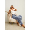 image:imageIWOLLENCE Women High Waist Palazzo Pants Adjustable Knot Ankle Wide Leg Trousers Pockets Beach Vacation Lounge Office31 Blue White Flower