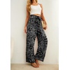 image:imageIWOLLENCE Women High Waist Palazzo Pants Adjustable Knot Ankle Wide Leg Trousers Pockets Beach Vacation Lounge Office33 Black Porcelain