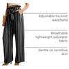 image:imageIWOLLENCE Women High Waist Palazzo Pants Adjustable Knot Ankle Wide Leg Trousers Pockets Beach Vacation Lounge Office34 Bohemian Stripes