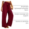image:imageIWOLLENCE Women High Waist Palazzo Pants Adjustable Knot Ankle Wide Leg Trousers Pockets Beach Vacation Lounge Office34 Wine Red