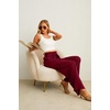 image:imageIWOLLENCE Women High Waist Palazzo Pants Adjustable Knot Ankle Wide Leg Trousers Pockets Beach Vacation Lounge Office34 Wine Red