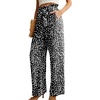 image:imageIWOLLENCE Women High Waist Palazzo Pants Adjustable Knot Ankle Wide Leg Trousers Pockets Beach Vacation Lounge Office35 Fp Ld Black