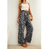 image:imageIWOLLENCE Women High Waist Palazzo Pants Adjustable Knot Ankle Wide Leg Trousers Pockets Beach Vacation Lounge Office35 Fp Ld Black