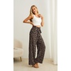 image:imageIWOLLENCE Women High Waist Palazzo Pants Adjustable Knot Ankle Wide Leg Trousers Pockets Beach Vacation Lounge Office36 Ld Dark Khaki