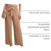 image:imageIWOLLENCE Women High Waist Palazzo Pants Adjustable Knot Ankle Wide Leg Trousers Pockets Beach Vacation Lounge Office36 Th Khaki