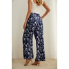 image:imageIWOLLENCE Women High Waist Palazzo Pants Adjustable Knot Ankle Wide Leg Trousers Pockets Beach Vacation Lounge Office37 Navy Blue White