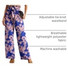 image:imageIWOLLENCE Women High Waist Palazzo Pants Adjustable Knot Ankle Wide Leg Trousers Pockets Beach Vacation Lounge Office38 Blue Pink Flower