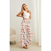 image:imageIWOLLENCE Women High Waist Palazzo Pants Adjustable Knot Ankle Wide Leg Trousers Pockets Beach Vacation Lounge Office39 White Sketch Rose