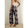 image:imageIWOLLENCE Women High Waist Palazzo Pants Adjustable Knot Ankle Wide Leg Trousers Pockets Beach Vacation Lounge Office41 Black Ishitake
