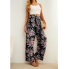 image:imageIWOLLENCE Women High Waist Palazzo Pants Adjustable Knot Ankle Wide Leg Trousers Pockets Beach Vacation Lounge Office41 Black Ishitake