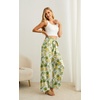 image:imageIWOLLENCE Women High Waist Palazzo Pants Adjustable Knot Ankle Wide Leg Trousers Pockets Beach Vacation Lounge Office42 White Pineapple
