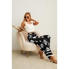 image:imageIWOLLENCE Women High Waist Palazzo Pants Adjustable Knot Ankle Wide Leg Trousers Pockets Beach Vacation Lounge Office44 Black Baroque