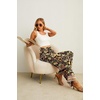 image:imageIWOLLENCE Women High Waist Palazzo Pants Adjustable Knot Ankle Wide Leg Trousers Pockets Beach Vacation Lounge Office45 Black Peony
