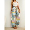 image:imageIWOLLENCE Women High Waist Palazzo Pants Adjustable Knot Ankle Wide Leg Trousers Pockets Beach Vacation Lounge Office52 Colorful Patchwork