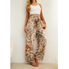 image:imageIWOLLENCE Women High Waist Palazzo Pants Adjustable Knot Ankle Wide Leg Trousers Pockets Beach Vacation Lounge Office53 Pezzli Retro Flower