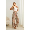 image:imageIWOLLENCE Women High Waist Palazzo Pants Adjustable Knot Ankle Wide Leg Trousers Pockets Beach Vacation Lounge Office53 Pezzli Retro Flower