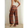 image:imageIWOLLENCE Women High Waist Palazzo Pants Adjustable Knot Ankle Wide Leg Trousers Pockets Beach Vacation Lounge Office54 Red Boho Stripe