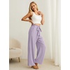 image:imageIWOLLENCE Women High Waist Palazzo Pants Adjustable Knot Ankle Wide Leg Trousers Pockets Beach Vacation Lounge Office56 Bright Blue