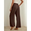 image:imageIWOLLENCE Women High Waist Palazzo Pants Adjustable Knot Ankle Wide Leg Trousers Pockets Beach Vacation Lounge Office57 Chocolate