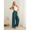 image:imageIWOLLENCE Women High Waist Palazzo Pants Adjustable Knot Ankle Wide Leg Trousers Pockets Beach Vacation Lounge Office58 Gray Blue