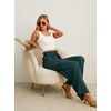 image:imageIWOLLENCE Women High Waist Palazzo Pants Adjustable Knot Ankle Wide Leg Trousers Pockets Beach Vacation Lounge Office59 Peacock Green