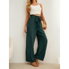 image:imageIWOLLENCE Women High Waist Palazzo Pants Adjustable Knot Ankle Wide Leg Trousers Pockets Beach Vacation Lounge Office59 Peacock Green