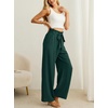 image:imageIWOLLENCE Women High Waist Palazzo Pants Adjustable Knot Ankle Wide Leg Trousers Pockets Beach Vacation Lounge Office59 Peacock Green